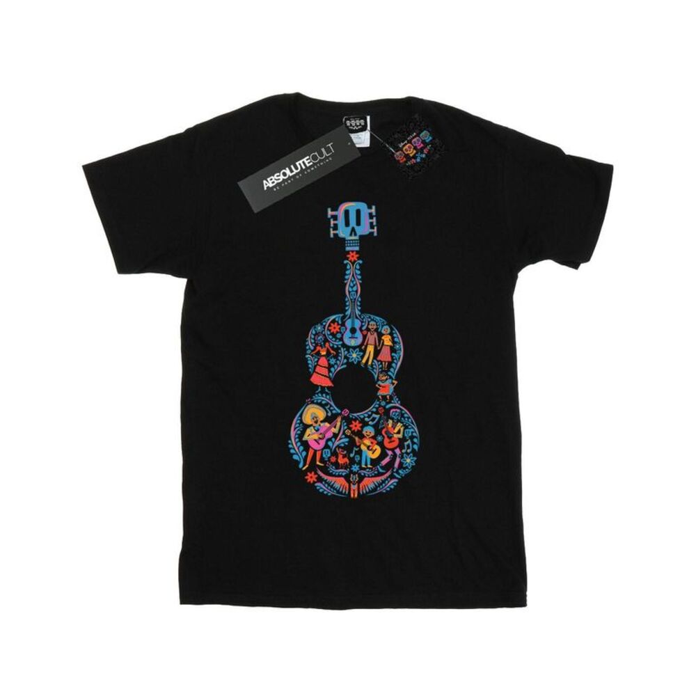 Coco Girls Guitar Cotton T-Shirt / Black